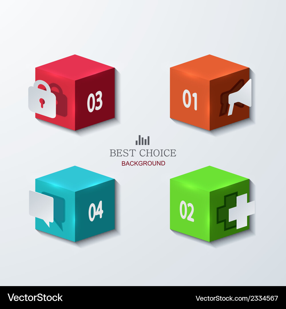 Modern cube infographics element design vector image