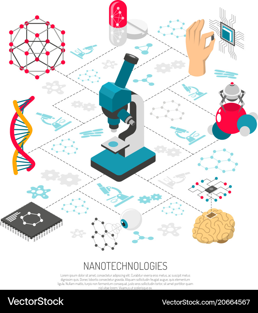 Nanotechnology Science Flowchart Vector Image