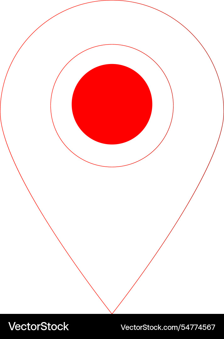 Red map pointer pin 3d vector image