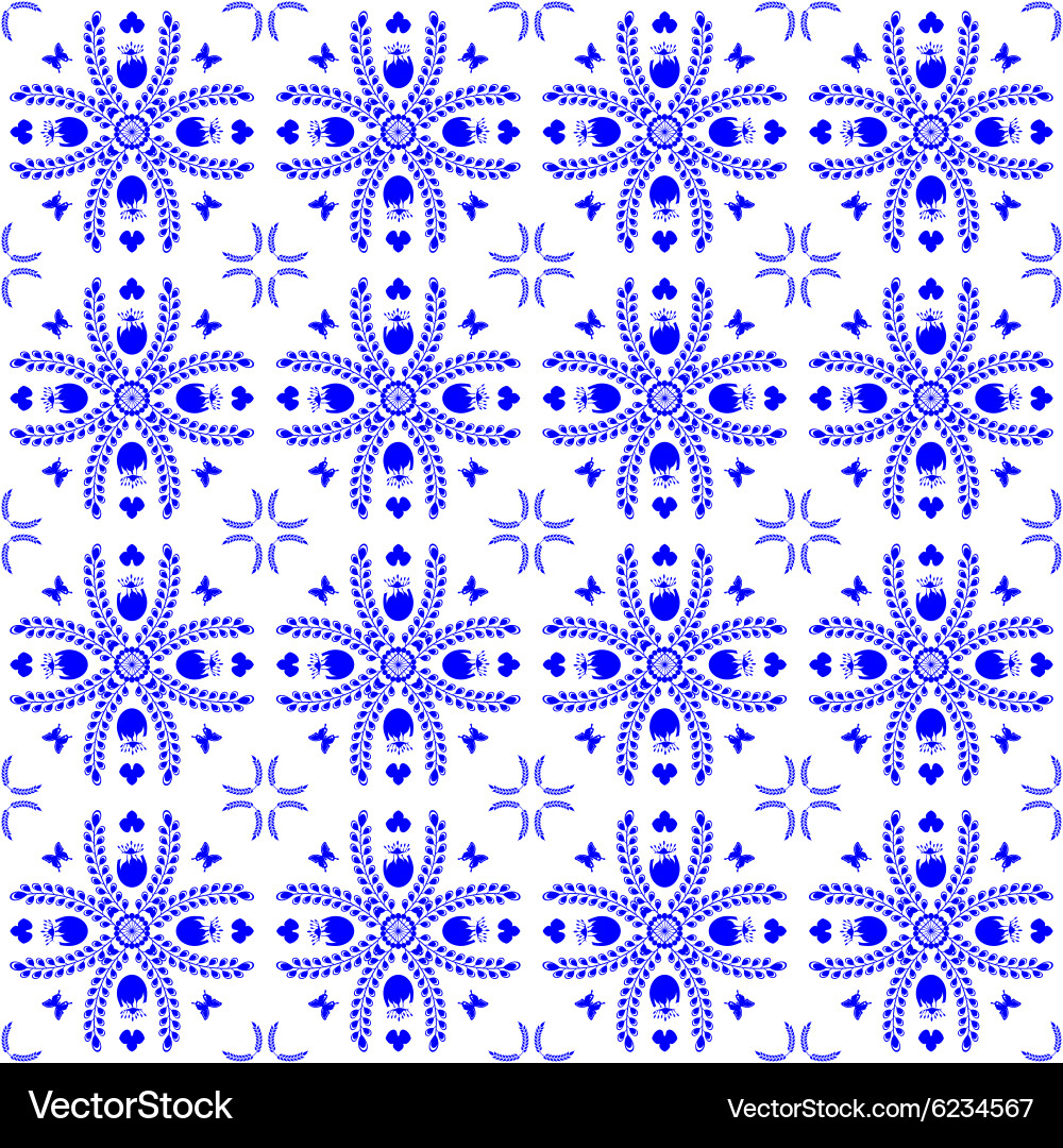 Seamless pattern in the style of dutch tiles Vector Image