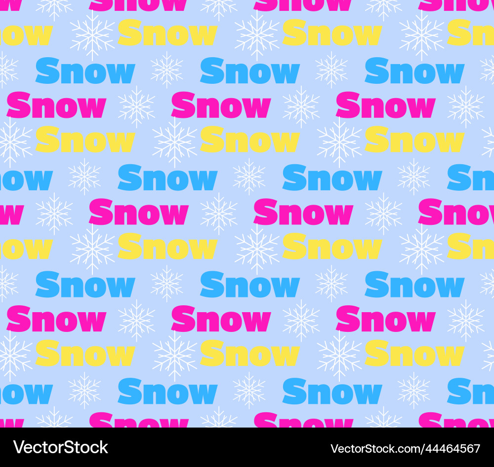 Seamless pattern made of word snow Seamless pattern made of word snow vector image