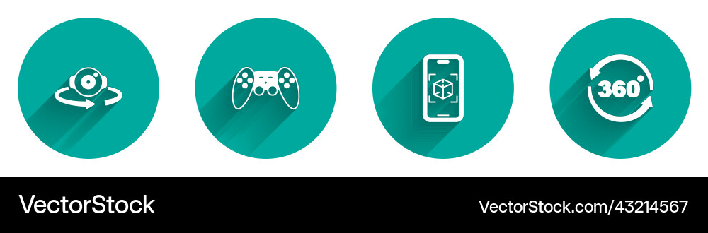 Set 360 degree view gamepad 3d modeling and icon vector image