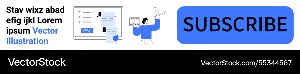 User clicking subscribe button with data User clicking subscribe button with data vector image