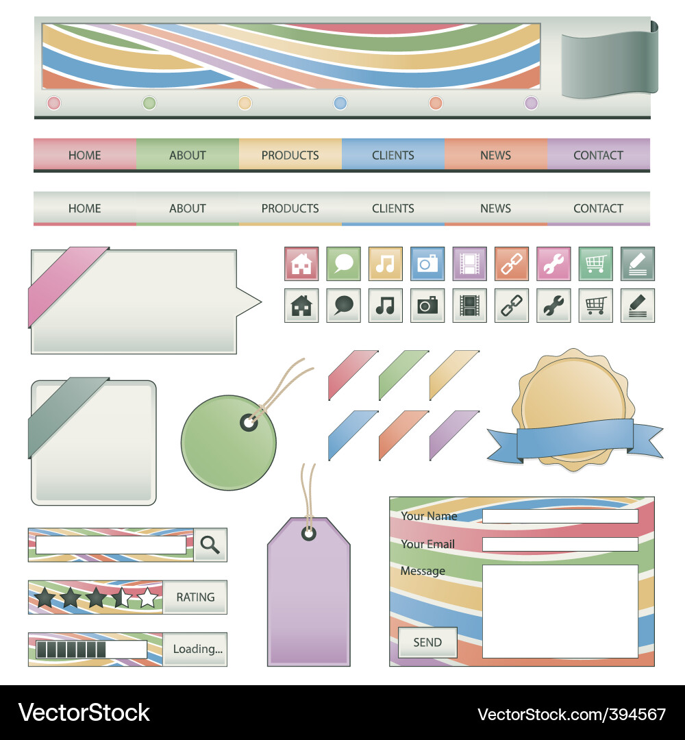Web Design Elemente Vektorbild
