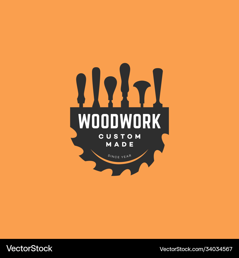 Woodworking Logo Template – Royalty-Free Vector | VectorStock, image size:1000x1080