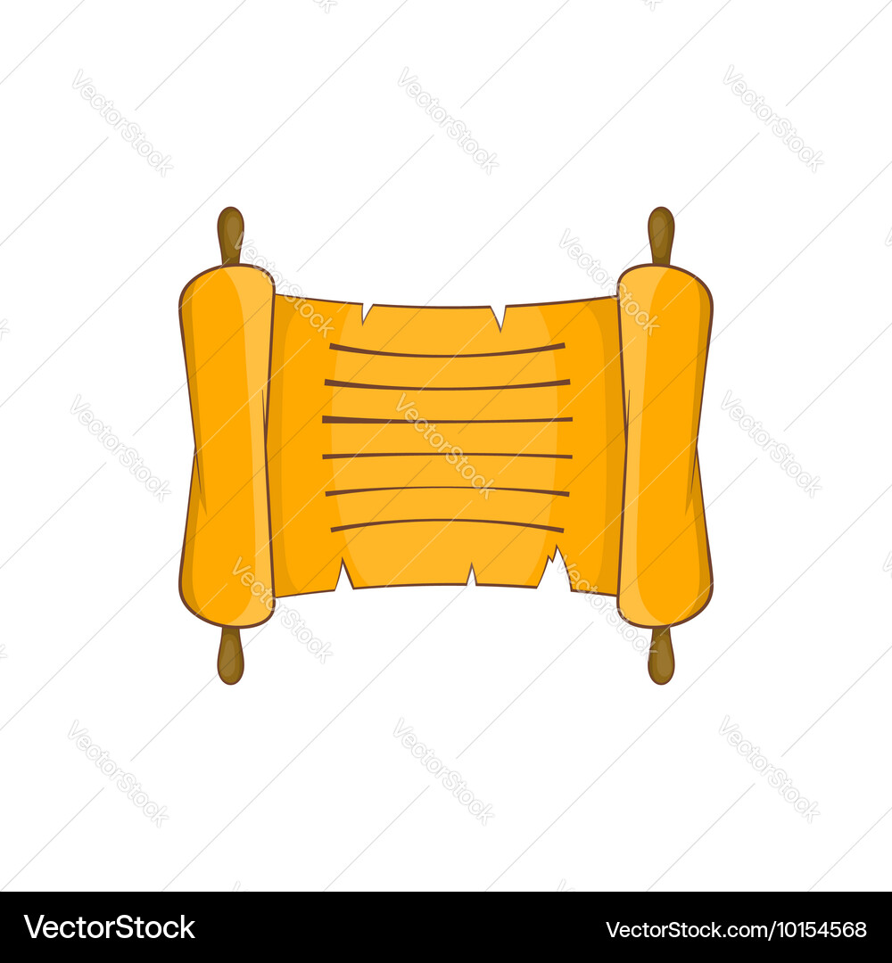 Ancient scroll icon in cartoon style Vector Image