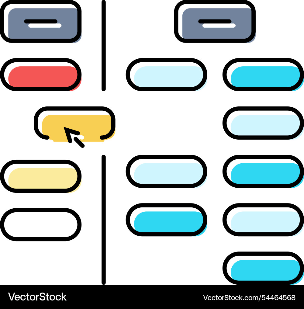 Card sorting ux ui design color icon Vector Image
