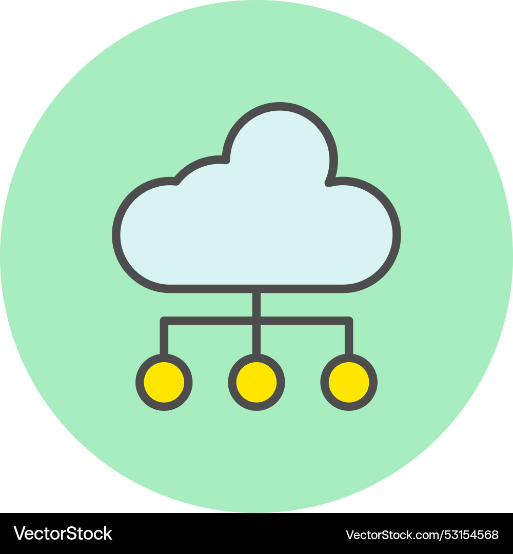 Cloud computing line filled circle icon Vector Image