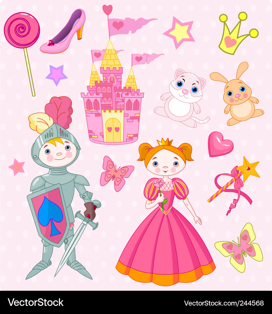 Fairy tale elements Royalty Free Vector Image - VectorStock