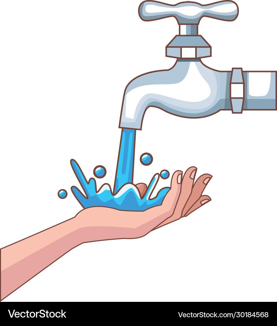Hand menschliche Waschen isolierte Ikone Vektorbild