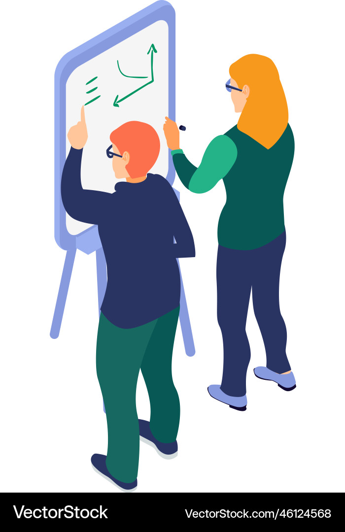 Isometric programmers students composition Isometric programmers students composition vector image