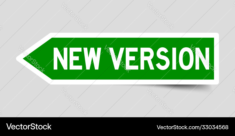 Label sticker in green color arrow shape as word Label sticker in green color arrow shape as word vector image