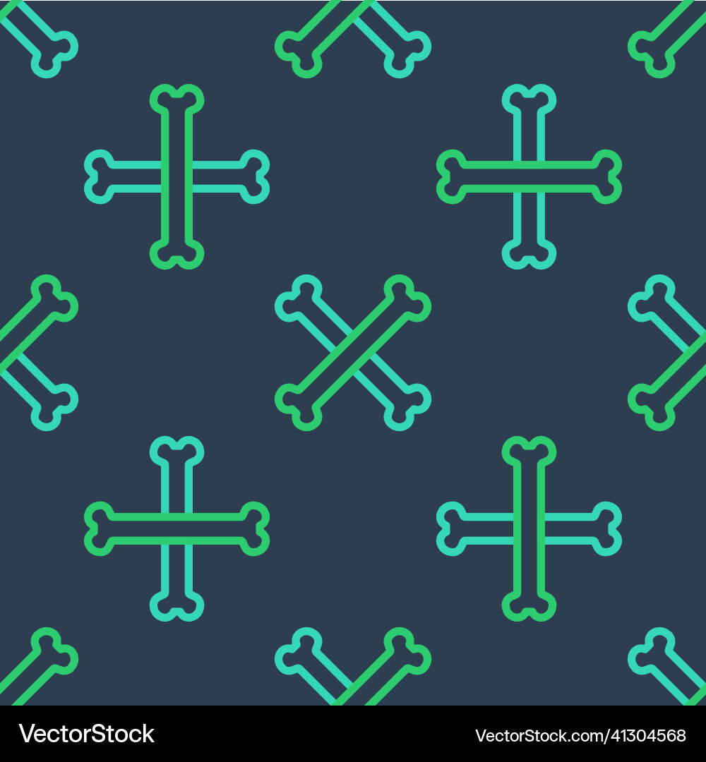Line crossed bones icon isolated seamless pattern Vector Image
