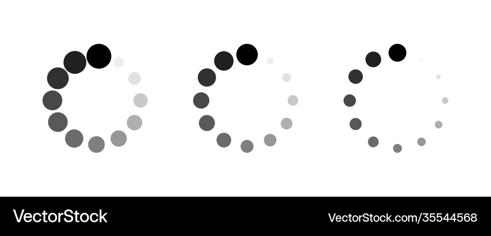 Loading load icons isolated set Vector Image