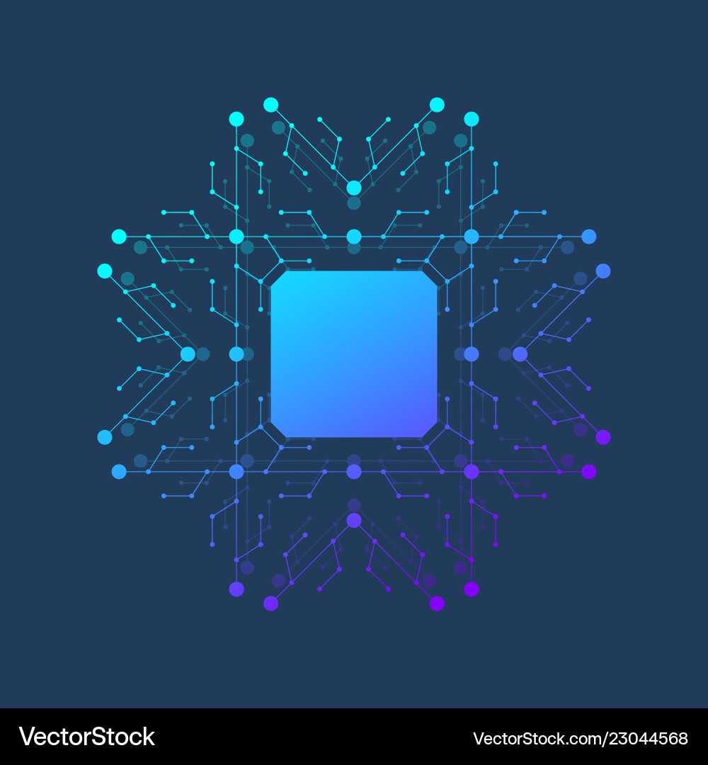 Microchip Circuit Icon vector image