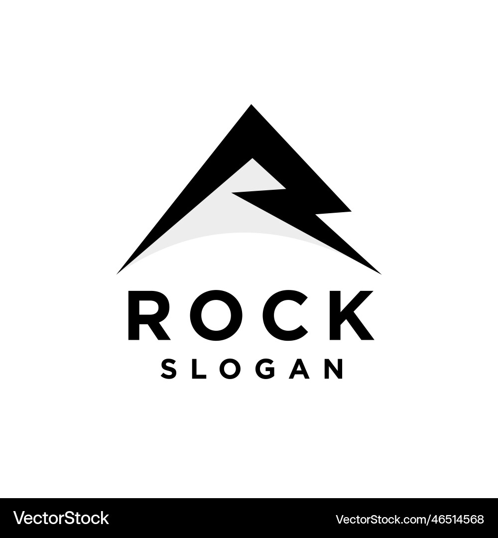Mountain rock logo with letter r Mountain rock logo with letter r vector image
