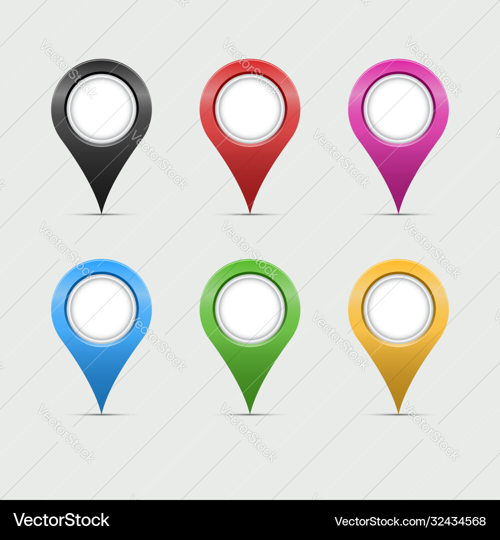 Multicolored map markers or teardrop pointers Multicolored map markers or teardrop pointers Vector Image