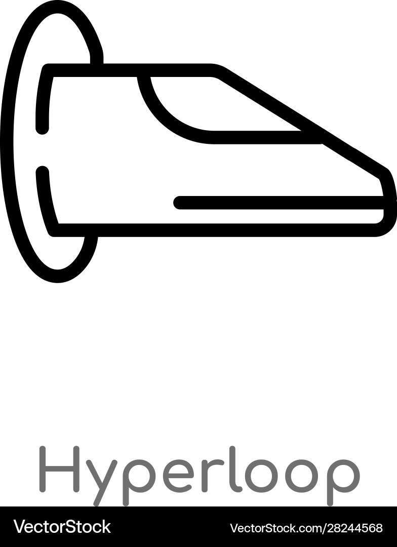 Outline hyperloop icon isolated black simple line vector image
