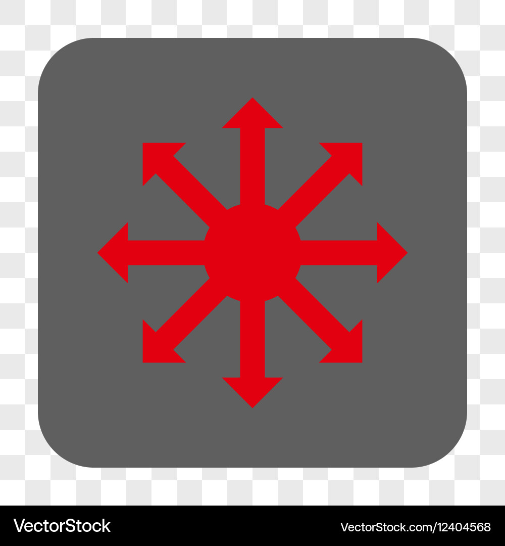 Radial arrows rounded square button vector image
