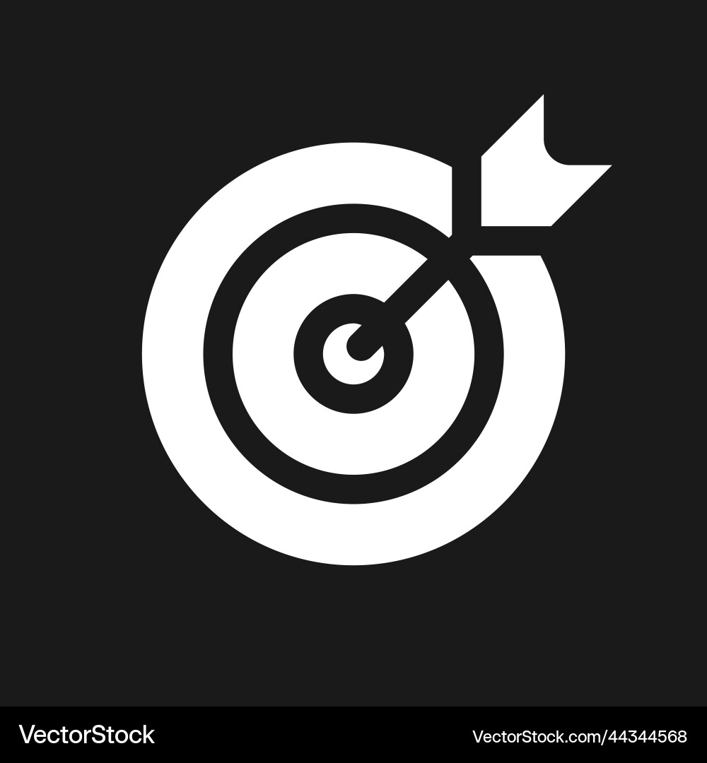 Reaching target pixel dark mode glyph ui icon Reaching target pixel dark mode glyph ui icon vector image