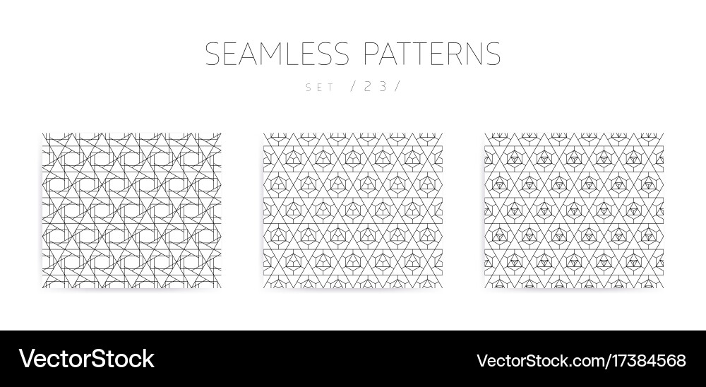 Seamless geometric patterns collection vector image