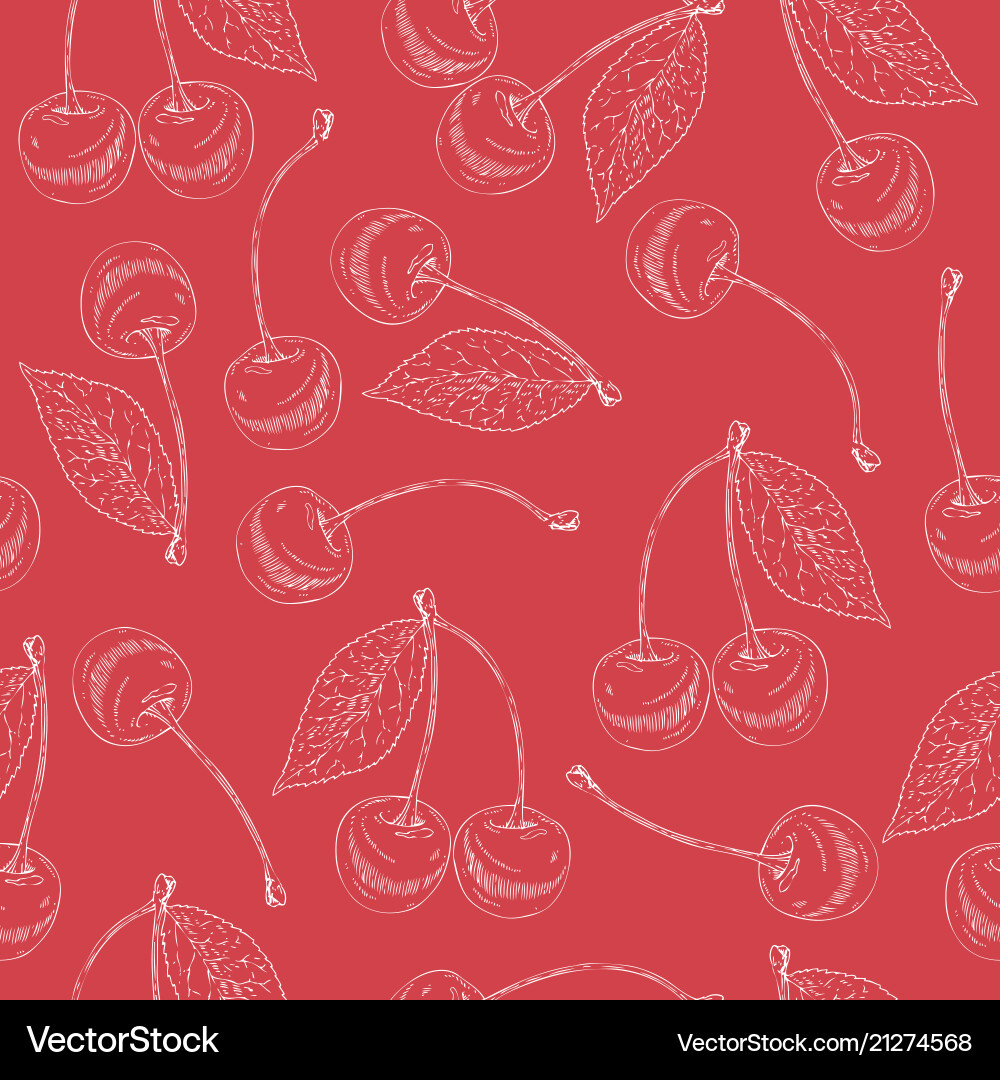 Seamless pattern with cherry Seamless pattern with cherry vector image