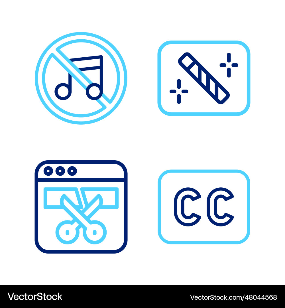 Set line subtitles video recorder or editor Set line subtitles video recorder or editor vector image