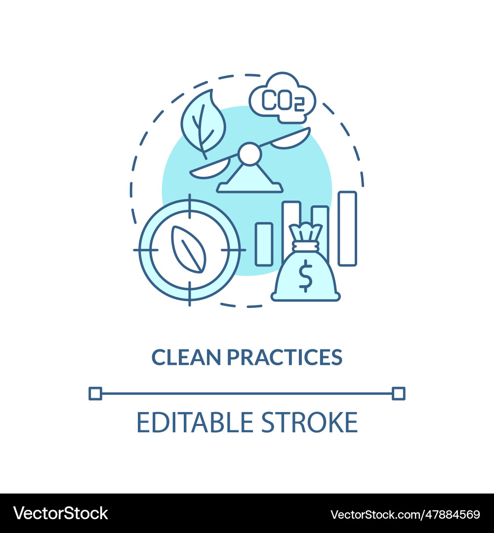 2d clean practices concept linear icon 2d clean practices concept linear icon vector image