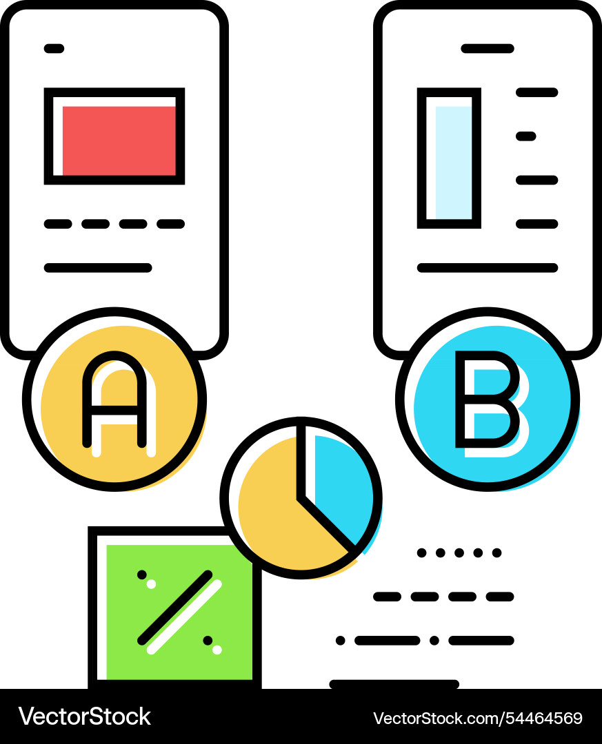 Ab testing ux ui design color icon vector image