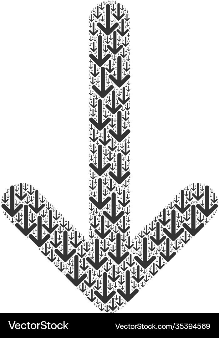 Arrow down recursion collage itself items Arrow down recursion collage itself items vector image