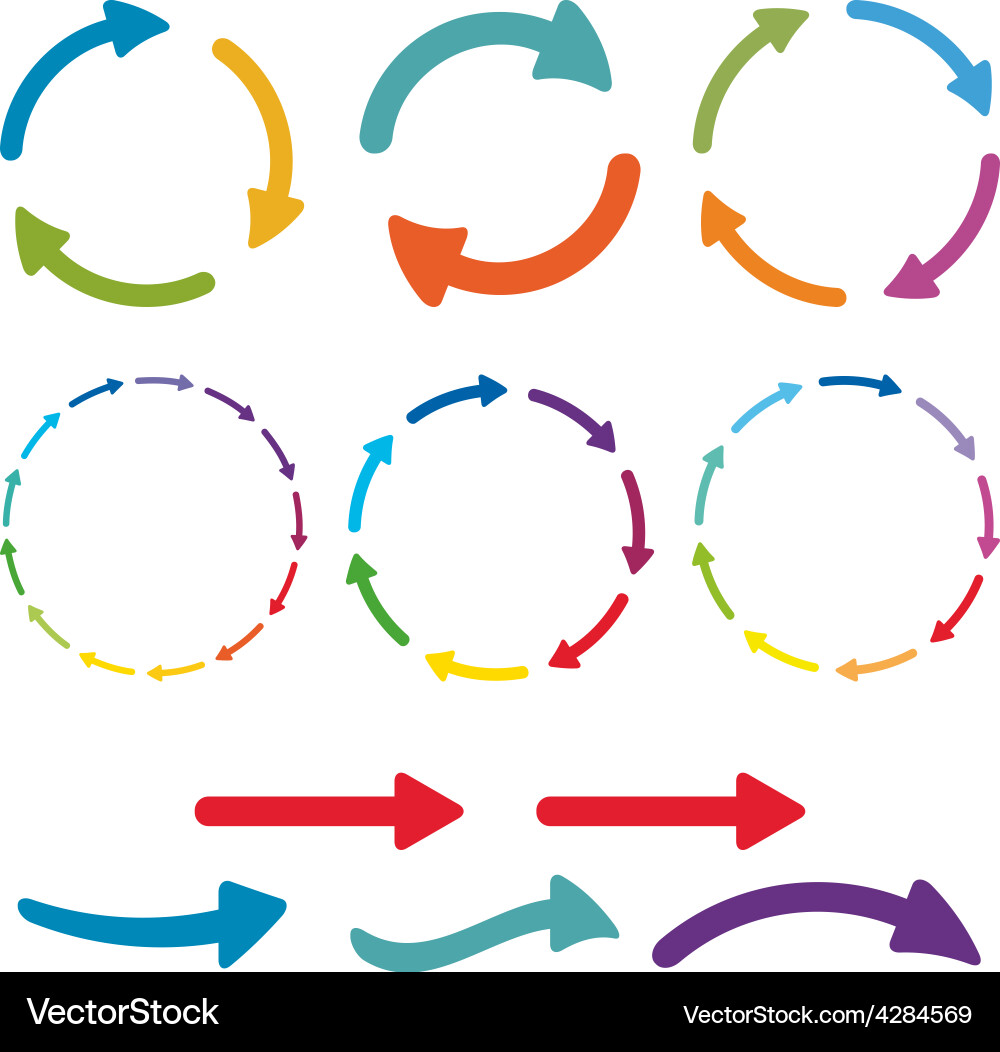 Arrow pictograph set simple color web icon Vector Image