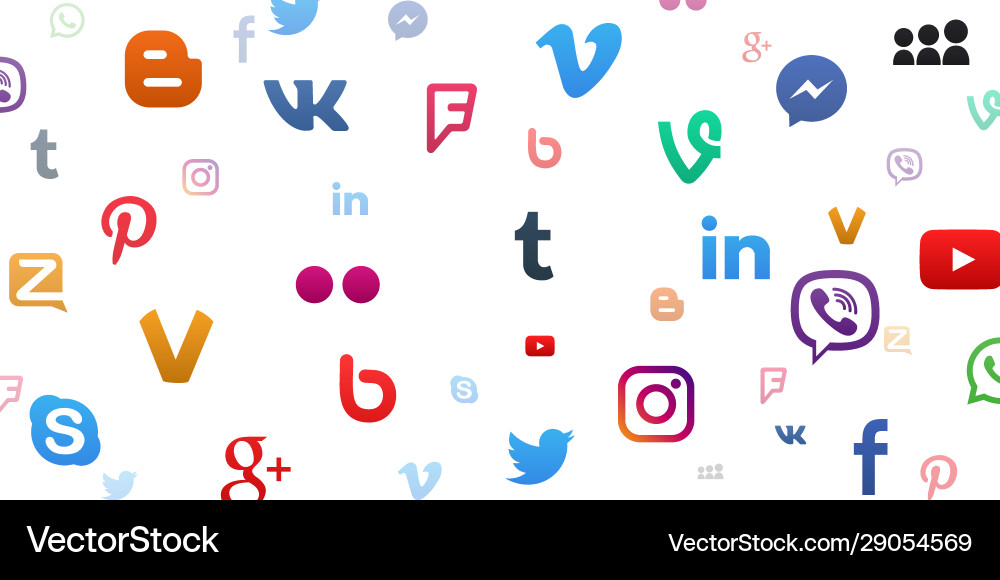 Background social media icons Background social media icons vector image
