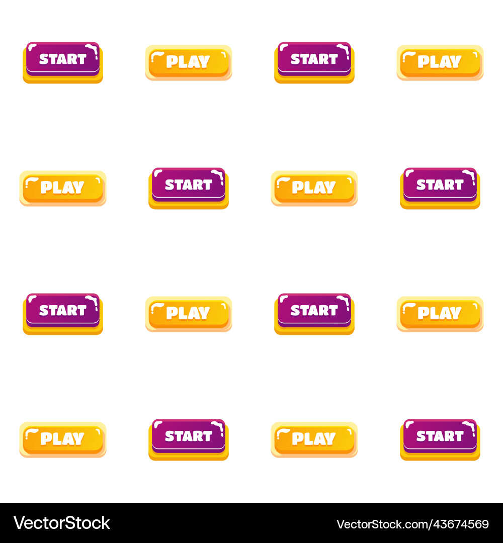 Big set buttons for games and app glass game ui Big set buttons for games and app glass game ui Vector Image