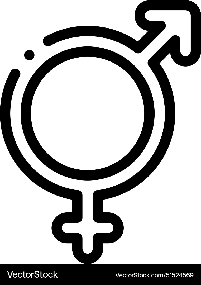 Bigender icon thin linear style design isolated Bigender icon thin linear style design isolated Vector Image