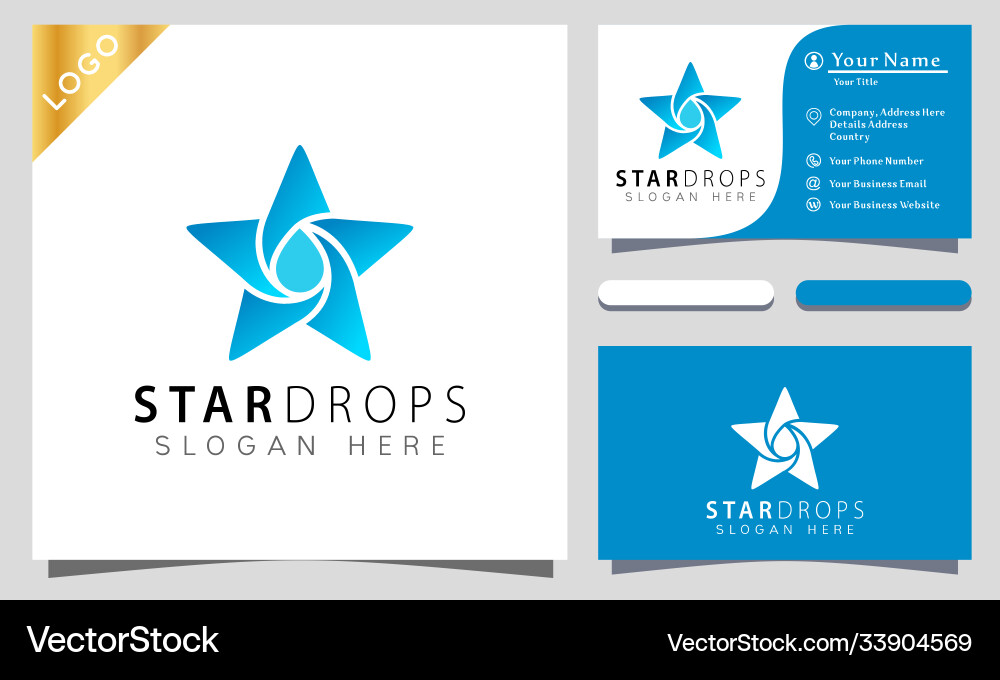 Blauer Stern Wasser Tropfen buntes Logo Design Blauer Stern Wasser Tropfen buntes Logo Design vektorbild