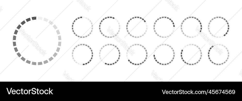 Circular loading buffering icons Circular loading buffering icons vector image