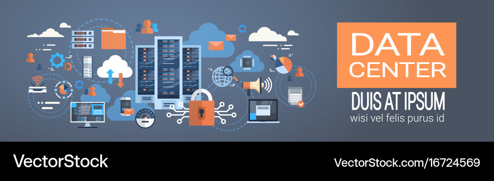 Cloud Computing & Data Center vector image