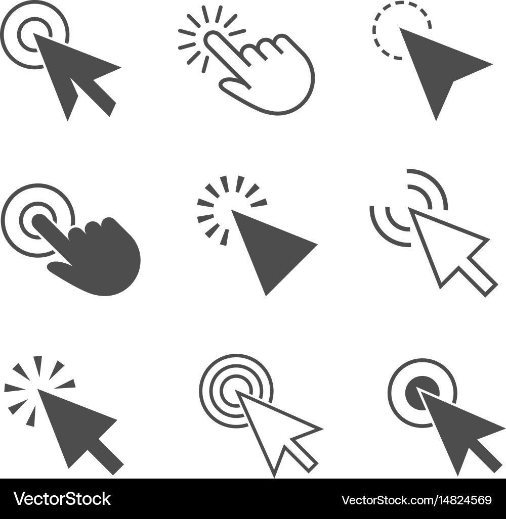 Cursor Pointer Icon Set vector image