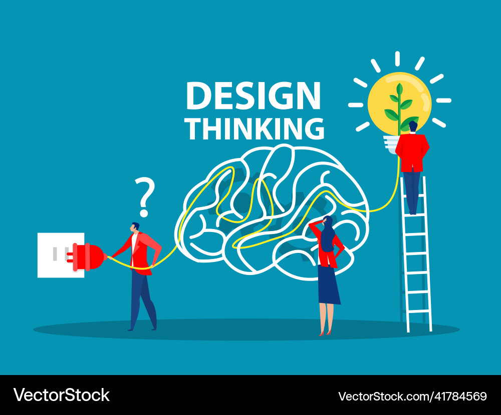 Design thinking concept generating Vector Image