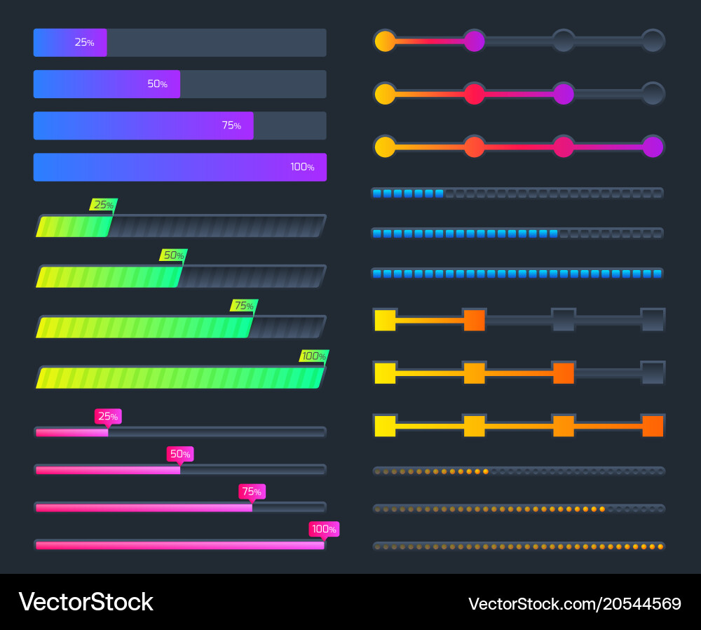 Downloading in progress hud interface elements Vector Image