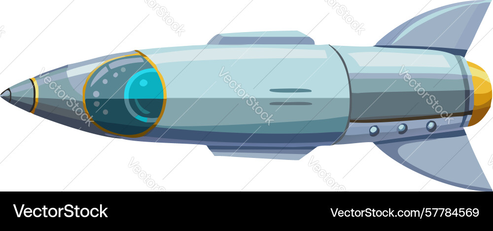 Grey streamlined spacecraft design generative ai Vector Image