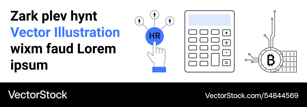 Hr button calculator bitcoin symbol with circuit vector image