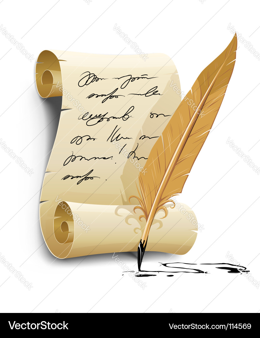 Ink Feather Writing Script vector image