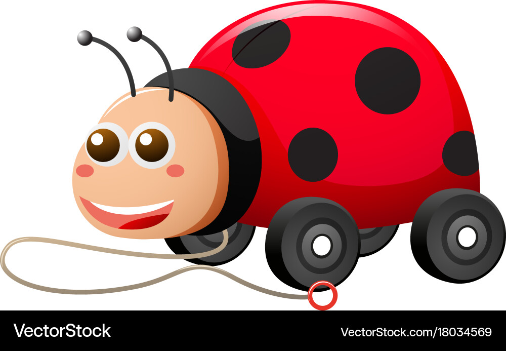 Ladybug with wheels and string Vector Image