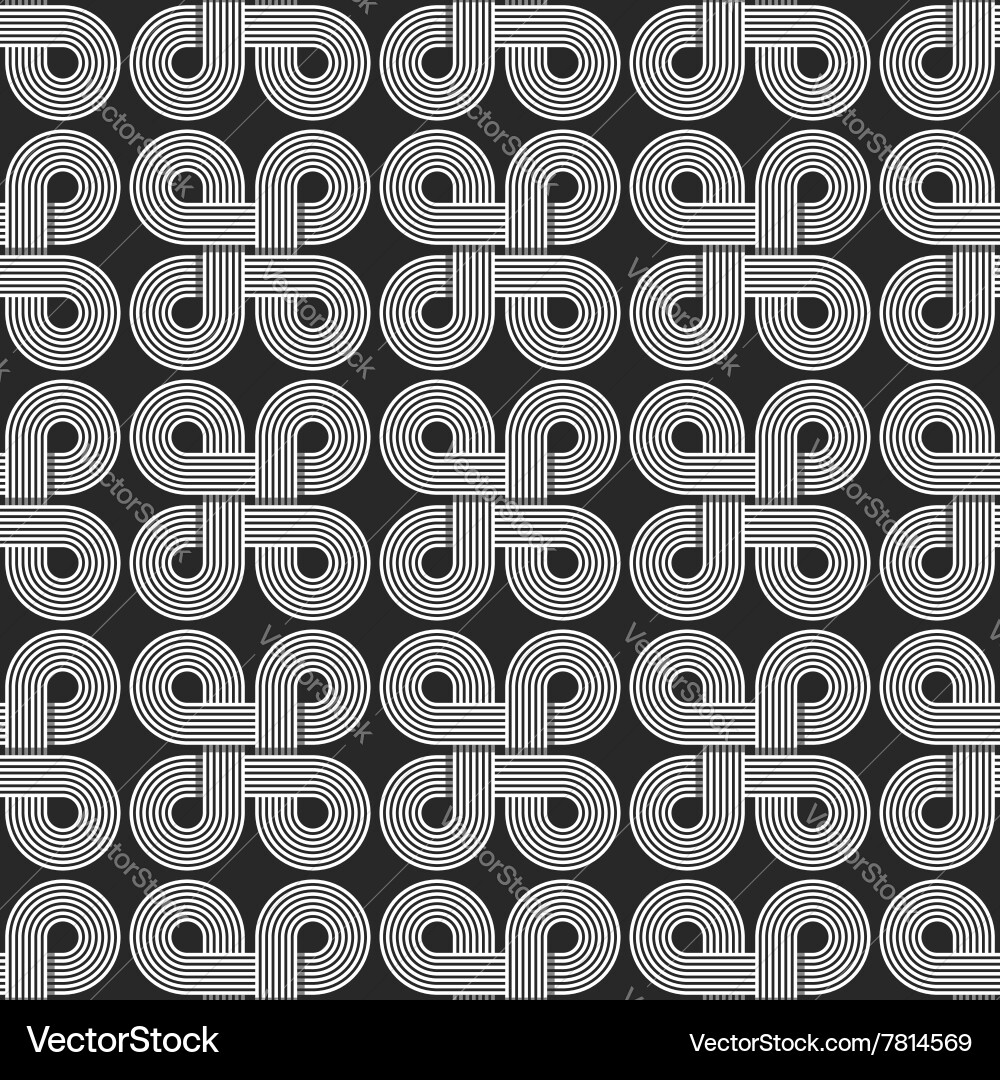 Linear seamless pattern twisted parallel circles vector image