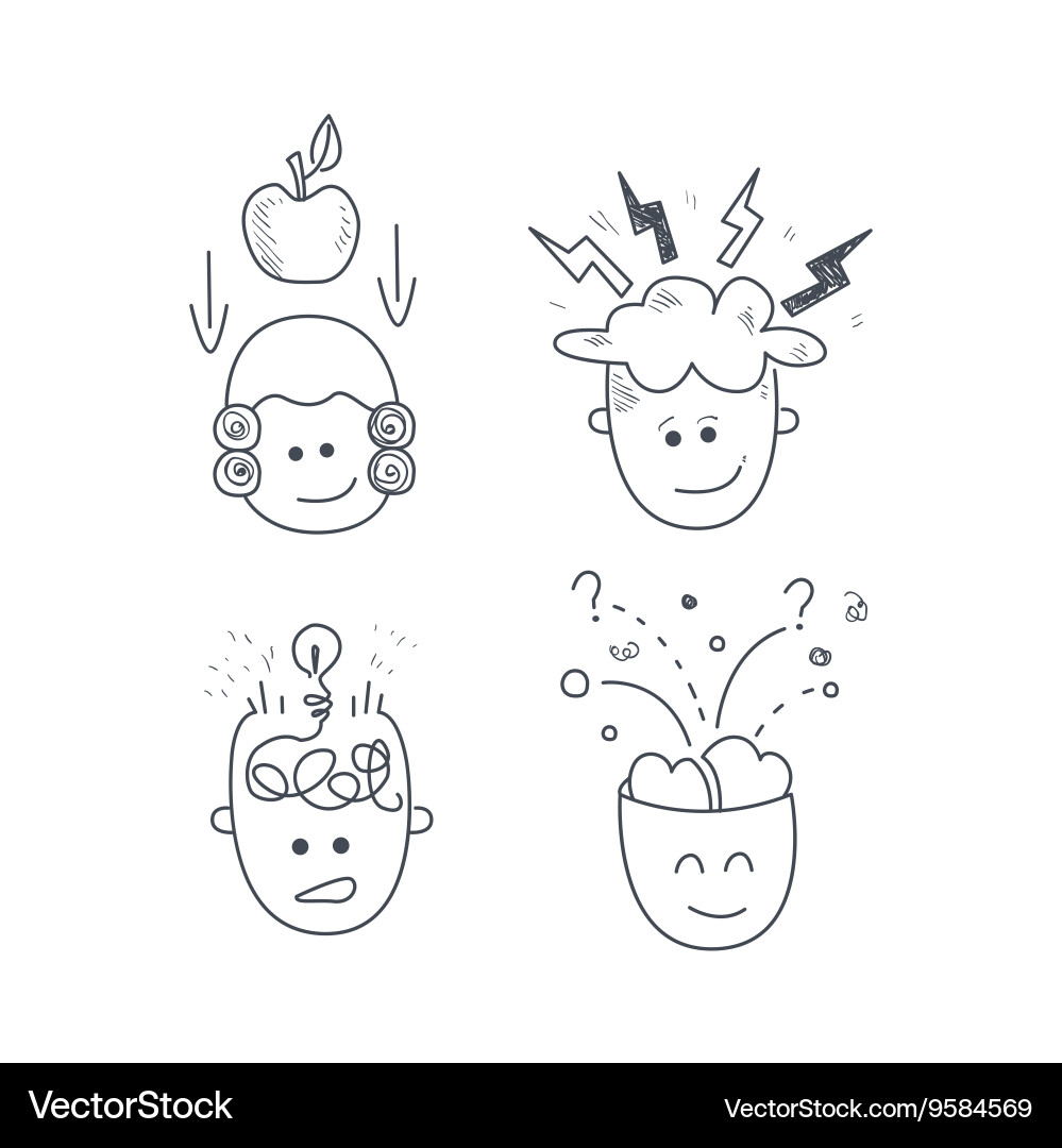 Man characters with the idea set vector image