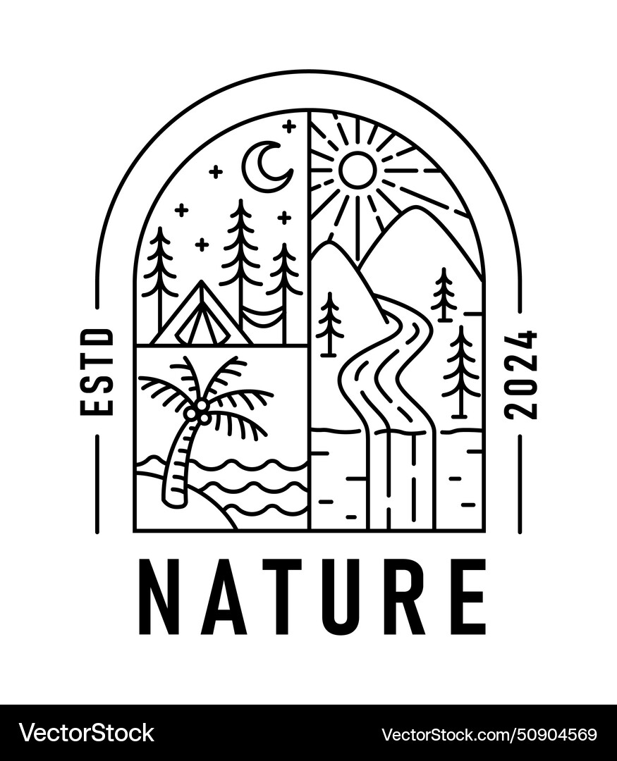 Natural view in the form of a window Natural view in the form of a window Vector Image