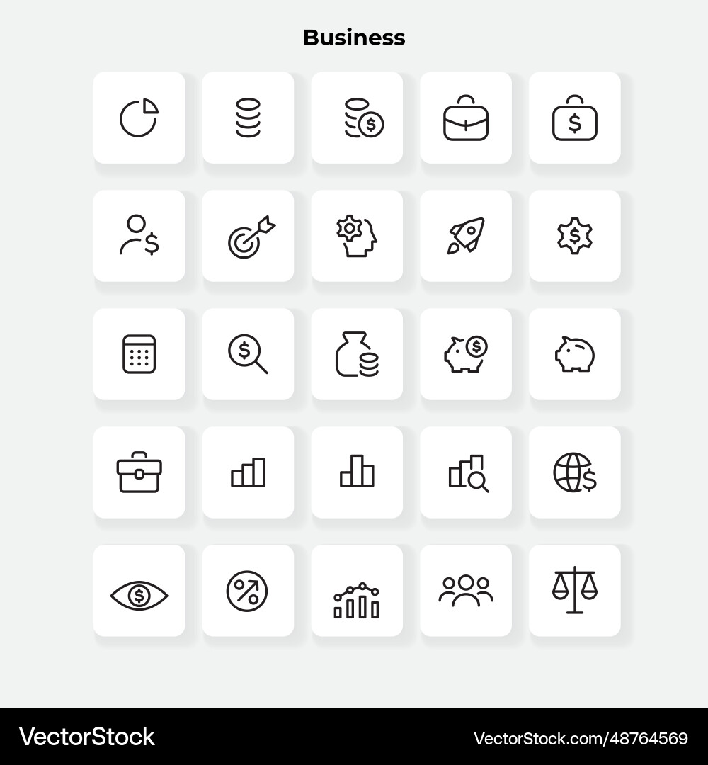 Outline Business Icons Set Aktenkoffer Outline Business Icons Set Aktenkoffer vektorbild
