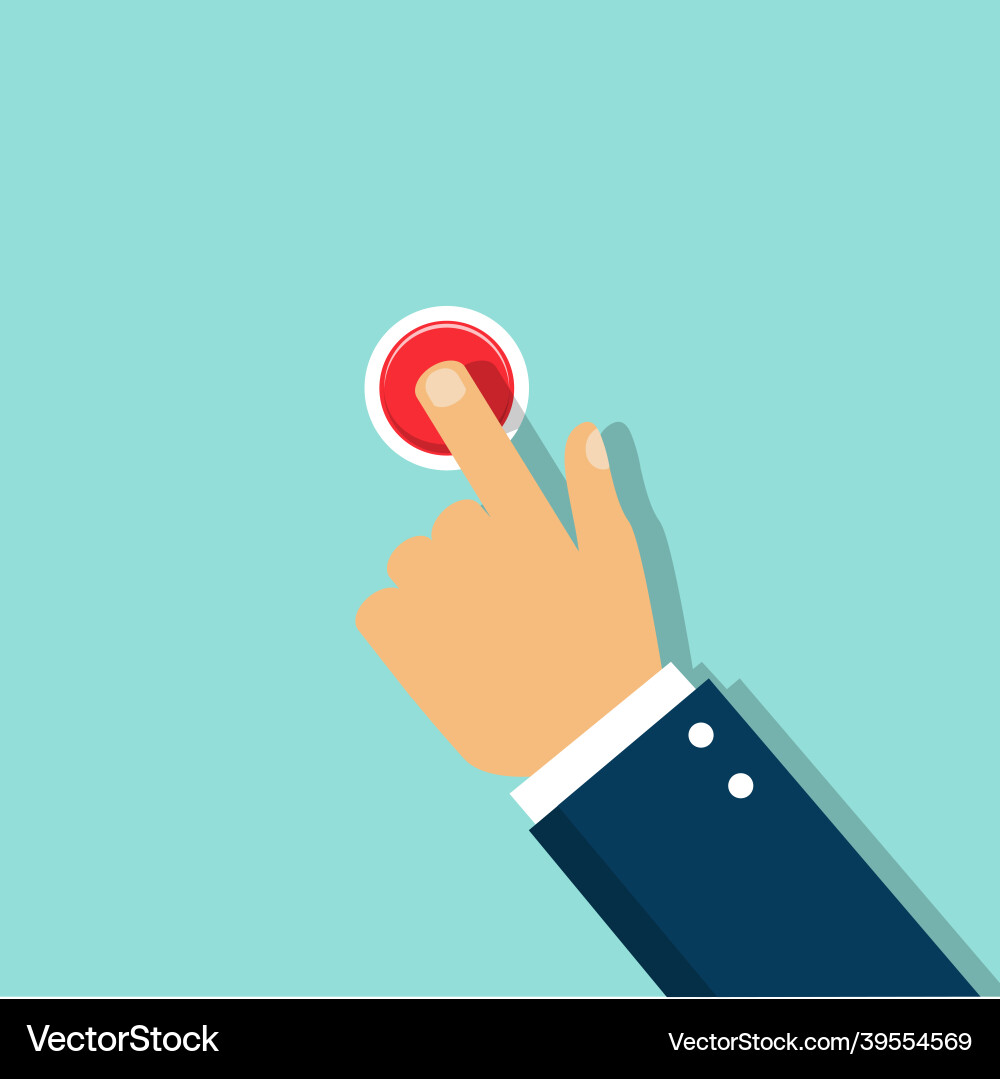 Pressing the red button courage and determina Pressing the red button courage and determina vector image