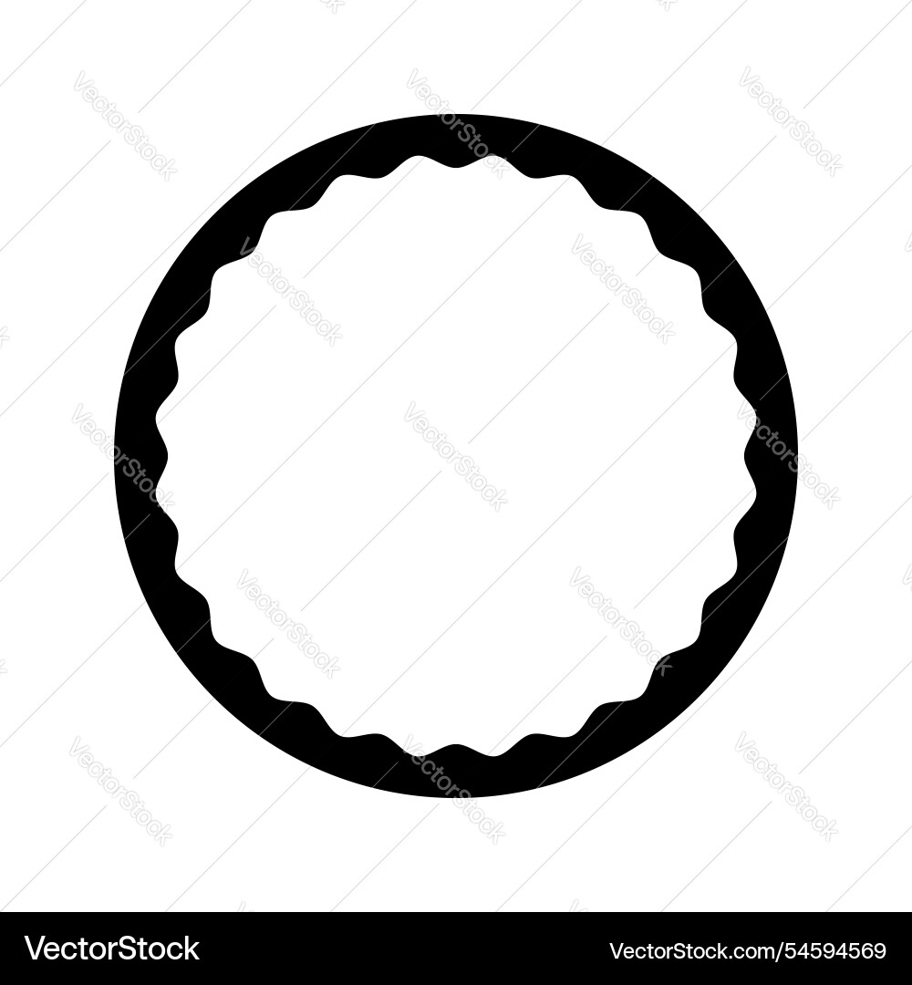 Round frame with curvy inner borders circle shape Round frame with curvy inner borders circle shape vector image